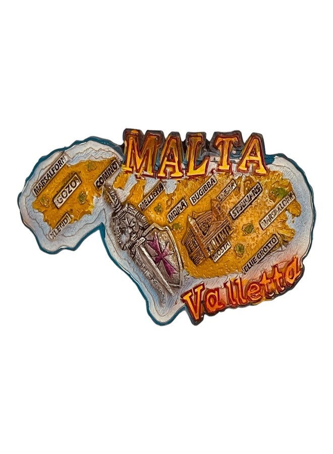 Moira Malta 3D Resin Magnet for Fridge Decoration Travel Souvenir - Image 1